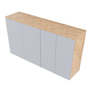 Armoires de cuisine modernes en bois massif 1,4 m en bois de caoutchouc TBT68010 - Product Image 2