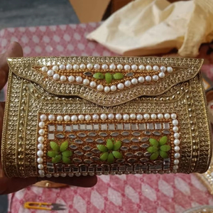 Bolso de Mano de Lujo con Mosaico Kundan para Mujer, para Bodas y Fiestas, con Pedrería, Diseño Personalizado, Color y Diseño a Medida, Alta Calidad - Product Image 1