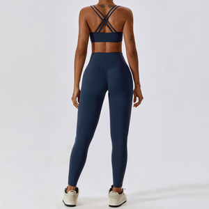 Ensemble de leggings et soutien-gorge de sport personnalisé, respirant, écologique, à séchage rapide, avec design sur le devant et à la taille pour femmes - Product Image 2