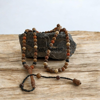 Perles de prière Tasbih Mala en bois poli à grain naturel, gravées style ange, faites à la main et écologiques, Tradebyd, pour cadeaux de remerciement d'église