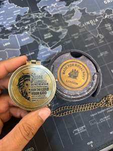 Kelvin & hughes London Quote Boussole en laiton nautique de qualité supérieure avec chaîne en cuir en cadeau fait main Antique - Product Image 4