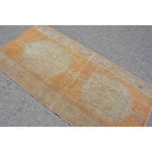Tapis turc vintage 33X68 pieds classique Orange vert Patchwork Style laine jonc de mer support en Latex pour la maison salon utilisation - Product Image 4