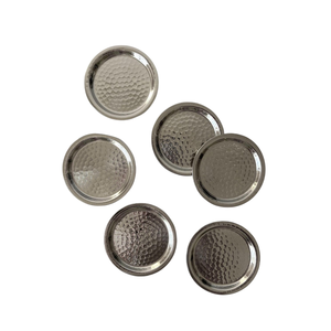 Ensemble de sous-verres en métal martelé noir pour la décoration de table à la maison, sous-verres pour servir le thé et le café, faits à la main - Product Image 2