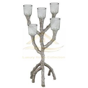 Bougeoir de table créatif de style élégant pour la maison Lanternes et bocaux Porte-lumière en T 3 en 1 Porte-cire couleur argent bien poli - Product Image 4