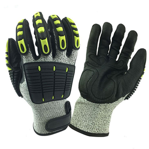Guantes de protección mecánica de seguridad TPR de cuero sintético de impacto de petróleo y gas de alta calidad Guantes antideslizantes TPR para combatir incendios - Product Image 4