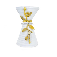 Brûleur d'encens rond en métal, vente directe d'usine, brûleur d'encens arabe du Moyen-Orient, design feuilles dorées