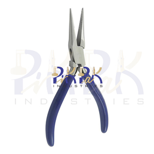 Alicates de punta de cadena con mango de PVC de 140mm, mandíbulas dentadas, resorte de doble hoja para prensar joyería, fabricación DIY, OEM personalizable para circlip - Product Image 3