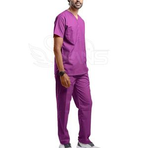 ชุดสครับแพทย์ผ้าฝ้าย 100% คุณภาพสูง สีและโลโก้สั่งทำได้ บริการ OEM - Product Image 6