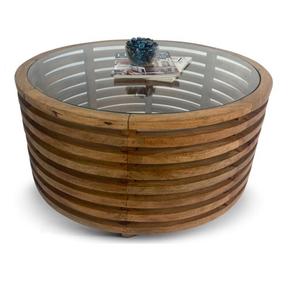 Mesa de centro de lujo con tapa de vidrio y mármol Diseño moderno Decoración de la sala de estar - Product Image 3