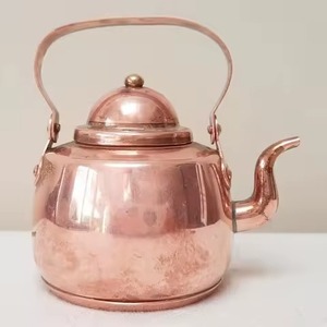 Vintage Copper <b>Tea</b> Kettle With Functional Handle And Shine Finish For Display And Practical <b>Tea</b> Coffee Serving Usage - Product Image 1