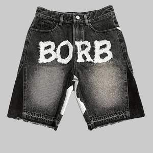 Short en denim épais de haute qualité avec patch short en jean - Product Image 1