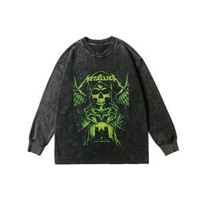 Sudaderas de hombre de talla grande lavadas Vintage de peso pesado de alta calidad, jerséis sólidos desgastados de diseño personalizado, sudaderas - Product Image 1