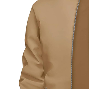 Men's <b>Slim</b> <b>Fit</b> Cotton Bomber <b>Jacket</b> with Stand Collar Custom Logo Fashion Embroidered Outerwear Hot Sale OEM ODM Canvas Clothing - Product Image 4