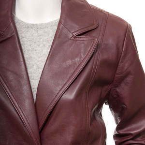 Chaqueta de Cuero de Cordero para Mujer, Calidad Premium, Estilo Motero, Ecológica, Ropa de Invierno, Transpirable, Resistente al Viento e Impermeable, Tinte Liso, Personalizable - Product Image 3