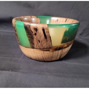 Bol en bois et résine antique pour hôtels et restaurants, cuisine et table à manger en résine et bois d'acacia - Product Image 2