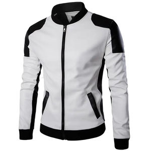 Veste en cuir noir et blanc pour homme, tendance, sur mesure, style motard, prix de gros, nouveau design 2026, vente chaude - Product Image 3