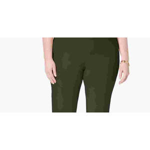 Pantaloni da donna Charter Club Cambridge a vita alta, stile casual a tubino, anti-piega, con controllo pancia, colore verde, taglia Petite Small - Product Image 2