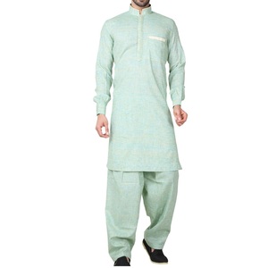 Nuevo Conjunto de Dos Piezas de Traje Shalwar Kameez Personalizado Color Granate Liso 2025 para Caballeros, 100% Algodón, Transpirable, Étnico, Reversible - Product Image 6