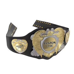 Cinturón de Cuero y Latón Personalizado del Campeonato Internacional de Boxeo y Lucha Ronpex, con Logotipo Personalizado, Equipo de Artes Marciales Unisex - Product Image 2