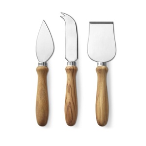 Haute qualité coupe-fromage ensemble de couverts nouveau Design en bois en acier inoxydable fond plat maison cuisine également trancheuse fruits légumes - Product Image 4