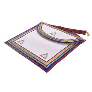 Delantal cuadrado de algodón hecho a mano con ribete de arcoíris y triángulos bordados, delantal cuadrado para manualidades - Product Image 2