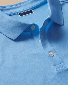 Logotipo bordado personalizado Verano Slim-Fit Polo de alta calidad Azul cielo Manga corta Cool Tallas grandes Camisa de golf sin costuras para hombres - Product Image 4