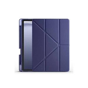 Netzy Navy Blue Tri-Folding Case for Galaxy Tab A9 Protective Cover with <b>Stylus</b> <b>Pen</b> Compartment and Stand - Product Image 1