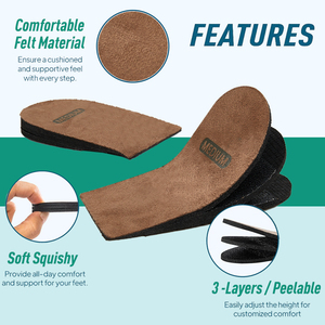 Đau gót chân Chiều dài chân sự khác biệt plantar Fasciitis 3 lớp có thể điều chỉnh chỉnh hình gót chân thang máy - Product Image 4