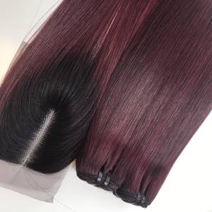 Superventas 2024 para Ombre teje pelucas Super doble dibujado hueso recto extensiones de cabello humano peruano crudo vietnamita humano Hai - Product Image 1