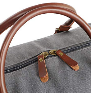 New Arrivals Durable Genuine Leather Zipper Duffle <b>Bag</b> Custom Large Travel <b>Overnight</b> Gym Sports with LOGO - Product Image 5