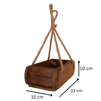 Caisse suspendue de moule de brique en bois rustique fait à la main | Panier de corde peu encombrant | Stockage de ferme, organisateur décoratif maison et jardin