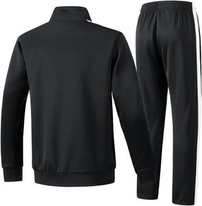 Nouveau design 100% polyester coupe régulière bas flexible veste zippée et pantalon survêtements pour hommes vêtements pour hommes à fermeture éclair contrastée - Product Image 6