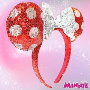Orejas de Mickey y Minnie Mouse de Disney con diadema y lazo, accesorio para el cabello, licencia oficial H.E.R. Accesorios con Lentejuelas y Puntos de Polka - Product Image 4