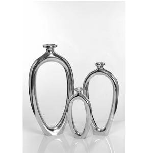 El juego más vendido de 3 floreros de metal de aluminio de diferentes tamaños para decoración del hogar, jarrones de suelo - Product Image 1