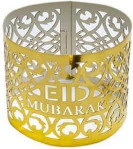 แหวนกระดาษเช็ดปากกระดาษฟอยล์สีทองแบบโบราณพิมพ์ลายสำหรับตกแต่งโต๊ะสำหรับงานเลี้ยงวันอีดและเดือนรอมฎอน - Product Image 1