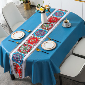 Wholesale Ethnic Wind <strong>Oval</strong> Tablecloth Waterproof Anti-oil Anti-scalding PVC Tablecloth Coffee <strong>Table</strong> <strong>Cloth</strong> - Product Image 6