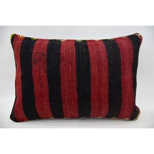 Almohada de lana con patrón Vintage Multicolor, cojín decorativo de 16x24 pulgadas, técnica de retales Kantha tejida - Product Image 4