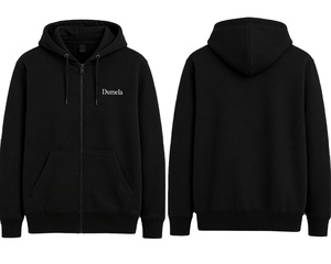 เสื้อฮู้ดซิปแบบสวมหัวทรงโอเวอร์ไซส์ ผ้าคอตตอน 100% หนานุ่ม สำหรับฤดูหนาว ดีไซน์ไหล่ตก ตัดต่อสี  สำหรับทุกเพศ - Product Image 1