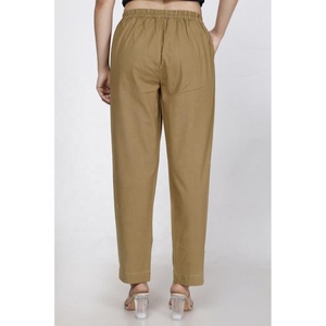 Pantalones de Algodón SHUBH EXIM para Mujer, Corte Bootcut, No Tejidos, Cintura Elástica, Cintura Alta, Secado Rápido, Transpirables, Ajuste Holgado, Largos, para Verano - Product Image 4