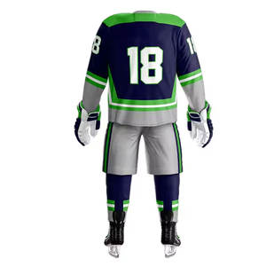 Conjunto de uniforme de hockey sobre hielo largo transpirable de alta calidad para hombre, ropa deportiva con logotipo de nombre de equipo de sublimación personalizado - Product Image 2