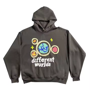 เสื้อฮู้ดพิมพ์ลายพัฟผู้ชายและผู้หญิงสีพื้นเสื้อมีฮู้ดแฟชั่นทำจากปากีสถาน - Product Image 1