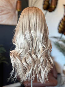 <span class=keywords><strong>Perruque</strong></span> juive sans couture en dentelle, cheveux européens Remy, couleur blonde balayage, <span class=keywords><strong>perruque</strong></span> frontale HD sans colle avec dentelle diamantée pour femmes - Product Image 5