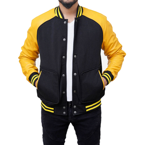 Chaqueta Varsity de Alta Calidad para Hombre 2026, con Logotipo Personalizado, Mangas de Cuero, Estilo Urbano, Chaqueta Letterman de Moda - Product Image 4