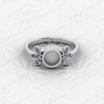 pink enamel cabochon ring base