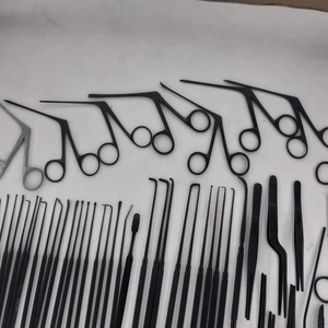 Ensemble d'instruments de tympanoplastie certifiés CE, manuel, en acier inoxydable noir, outils chirurgicaux pour la chirurgie de l'oreille, ORL de base - Product Image 4