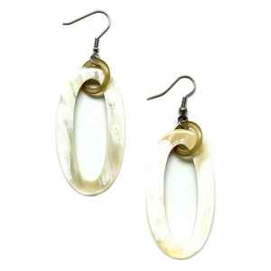 Boucles d'oreilles en corne de buffle naturelle Style d'amour écologique Bijoux de mode Aspect acier Poli Forme artisanale Corne en gros en vrac - Product Image 4