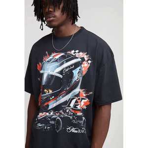 T-shirt oversize pour homme, style streetwear, imprimé graphique de crâne, impression DTG, lavage à l'acide de luxe, style vintage, design de marque personnalisé, vêtements - Product Image 5