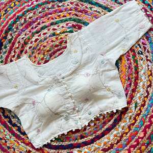 Pure Camric Satin Soie Blouse Vintage Broderie Florale Dentelle Teinture Personnalisée Taille Libre Lisse Coton Diabolo Satin Respirant - Product Image 4