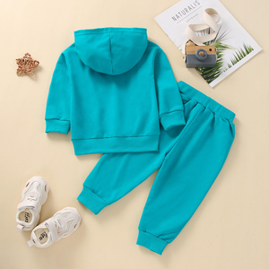 Ensemble de survêtement unisexe pour adulte en molleton bleu aqua taille plus personnalisé pour l'hiver, deux pièces, sweat à capuche et pantalon de jogging - Product Image 5