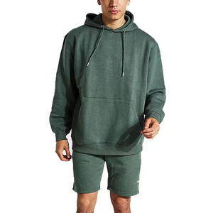 Conjunto de Sudadera con capucha y pantalones cortos, chándal deportivo para hombre, ropa de calle informal de lana, conjunto corto con capucha sin cuerdas de alta calidad - Product Image 1
